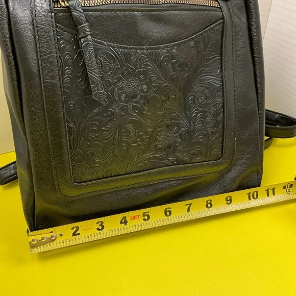 Black Embossed Front-Pocket Backpack - Picture 2 of 9